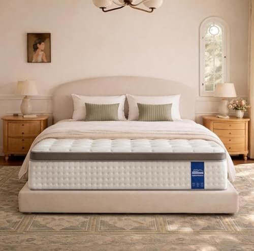 Alt Text for image 1: Queen Hybrid Mattress in a Box with Memory Foam and Pocket Springs